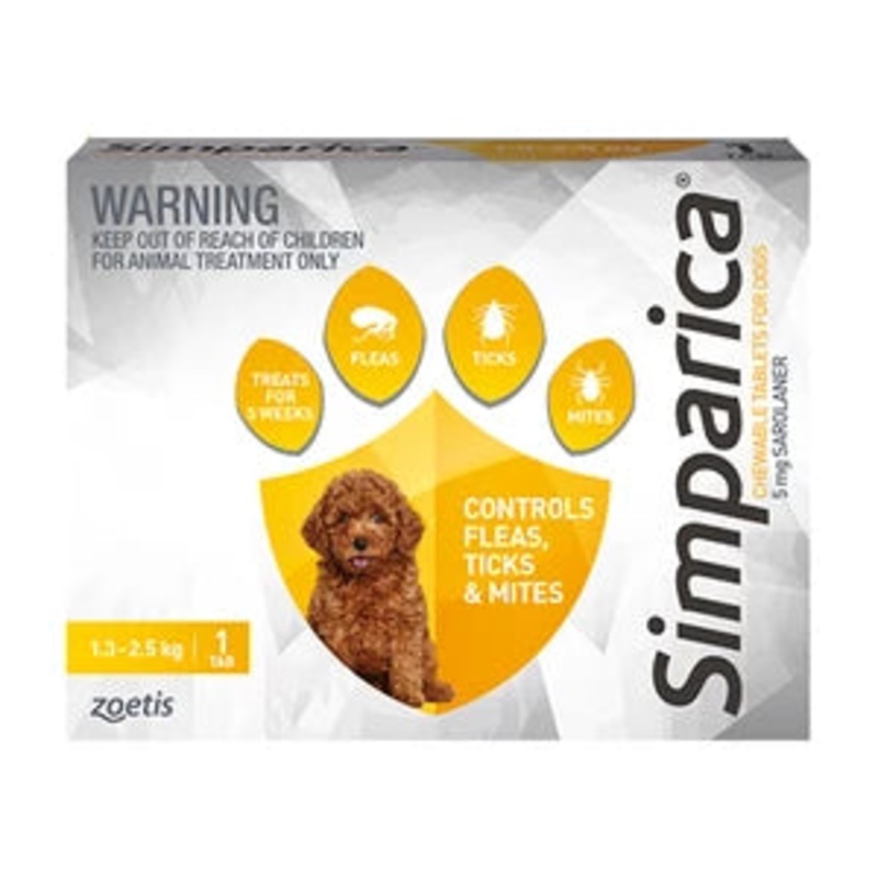 Simparica Yellow For Puppy 1.3-2.5kg