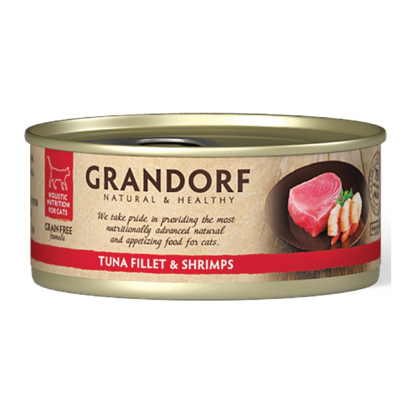 Grandorf Tuna Fillet & Shrimps – 70g Pack of 6 –