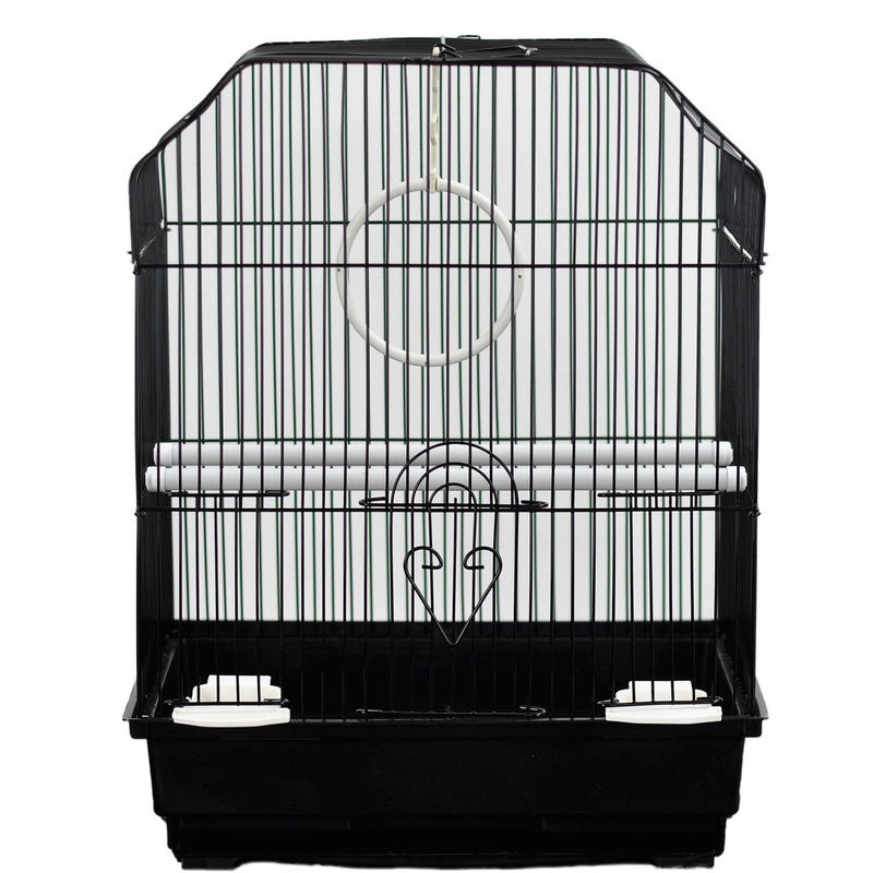 A & E Cages Ornate Top Bird Cage in Retail Box Black 14 Inches