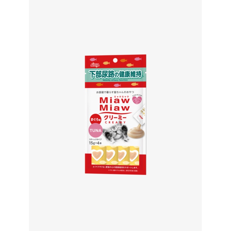 Aixia Miaw Miaw Creamy  Healthy Urinary Function 15g x 4, Cat Treats