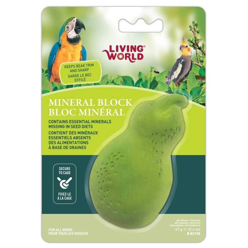 Living World Pear-Shaped Mineral Block for Birds 2.4oz – 82190 {L+7}
