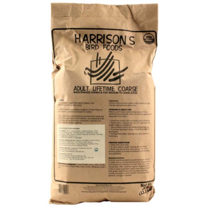 Harrison’s Adult Lifetime Coarse 25lb Complete Parrot Food