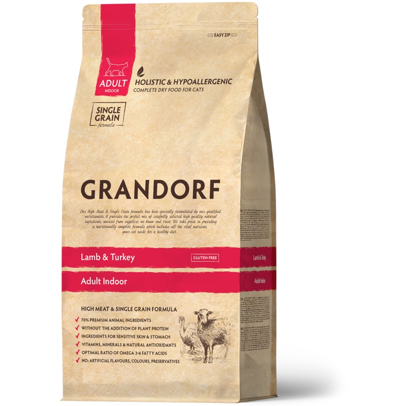Grandorf Lamb & Turkey – Adult Indoor Cat 8kg –