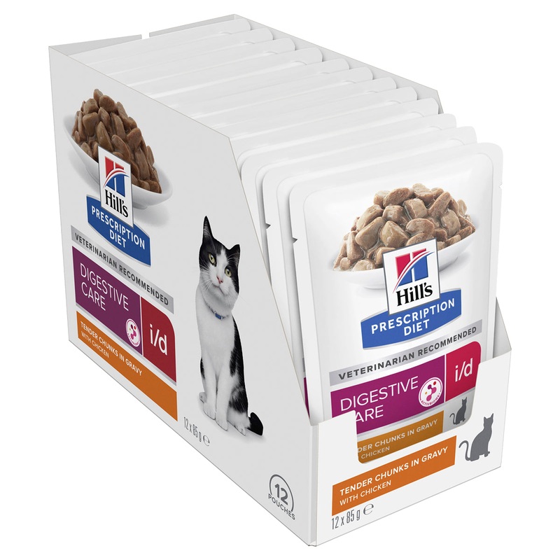 Hill’s Prescription Diet i/d Digestive Care Cat Food Pouches (85 grams x 12 Pouches)