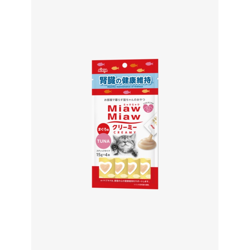 Aixia Miaw Miaw Creamy  Tuna (Hairball Control) 15g x 4, Cat Treats