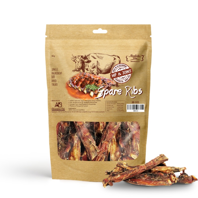 Absolute Bites Air-Dried Veal Spare Ribs 80g
