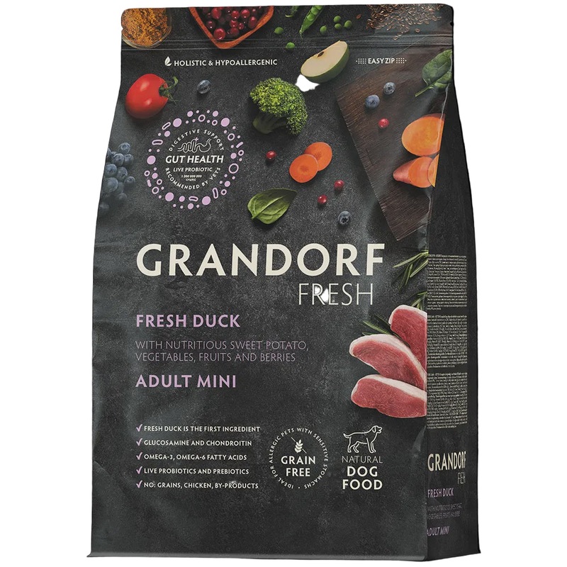 Grandorf Fresh – Dog – Fresh Duck – Adult Mini Breeds – 1 Kg –