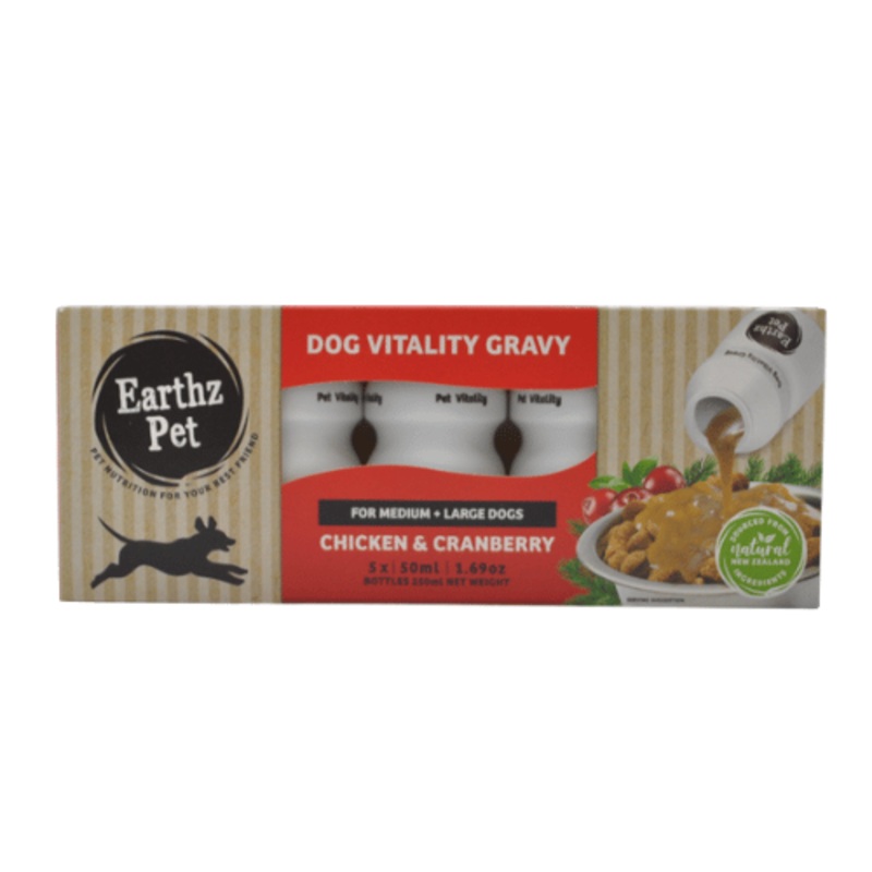 Earthz Pet Vitality Gravy for Medium and Large Dogs (5x30ml Bottles)