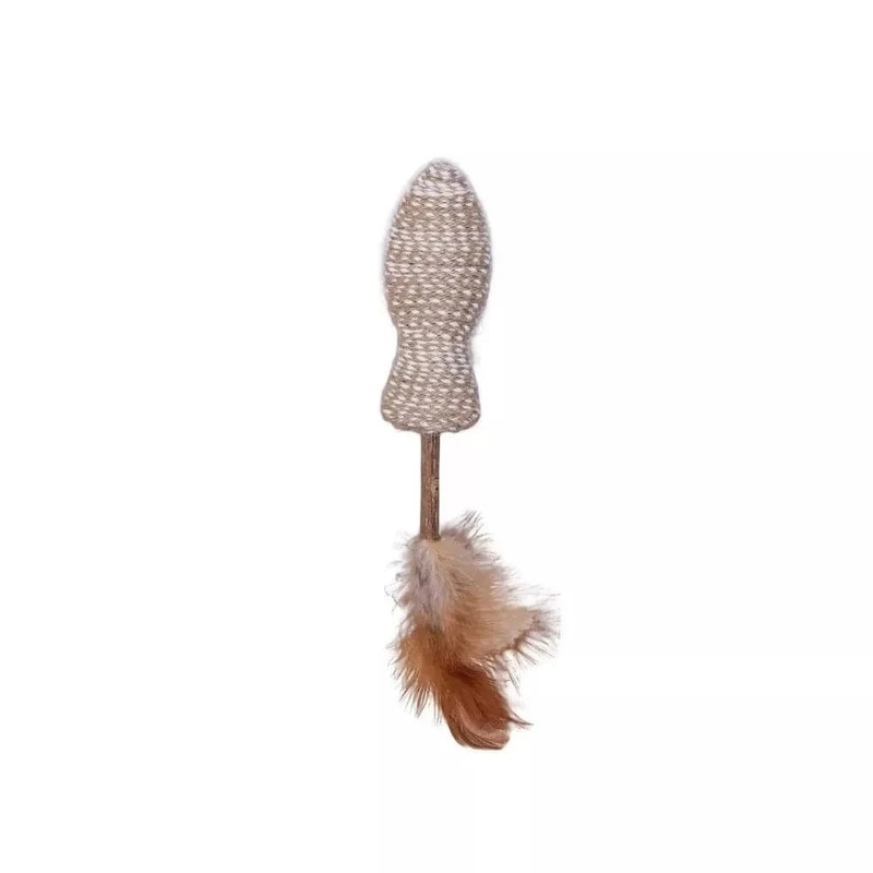 aislas katms pelyt su matatabi lazdele ir plunksnomis, 4,5×8 cm