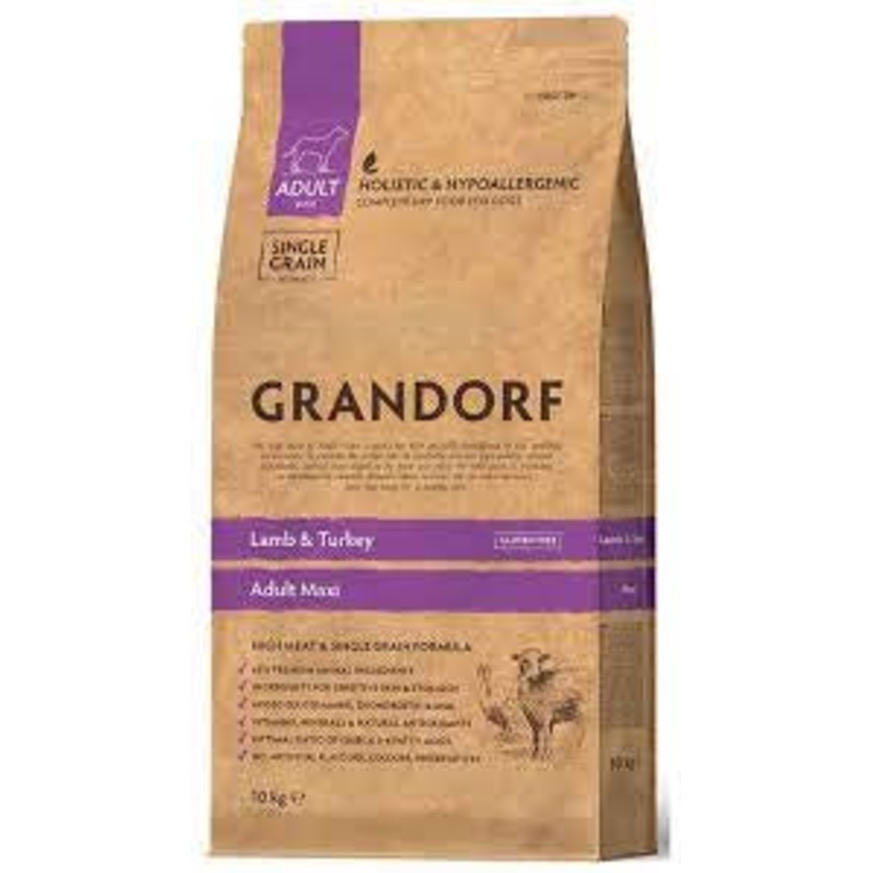 Grandorf Lamb & Turkey – Adult Maxi Breeds Dog 10kg –