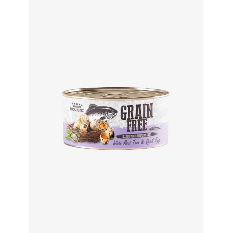 Absolute Holistic Grain Free Wet Cat Food (White Meat Tuna & Quail Egg) 80g x 24 cans