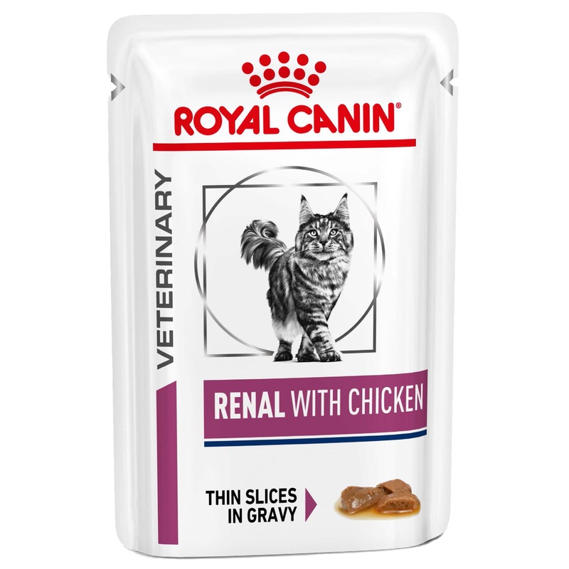 Royal Canin Veterinary Diet Feline Renal Pouch Wet Cat Food (85 grams x 12 Pouches)