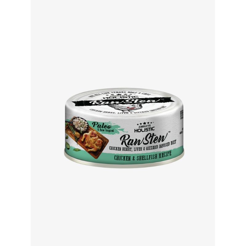 Absolute Holistic Rawstew Chicken & Shell Fish Dog and Cat Food 80g