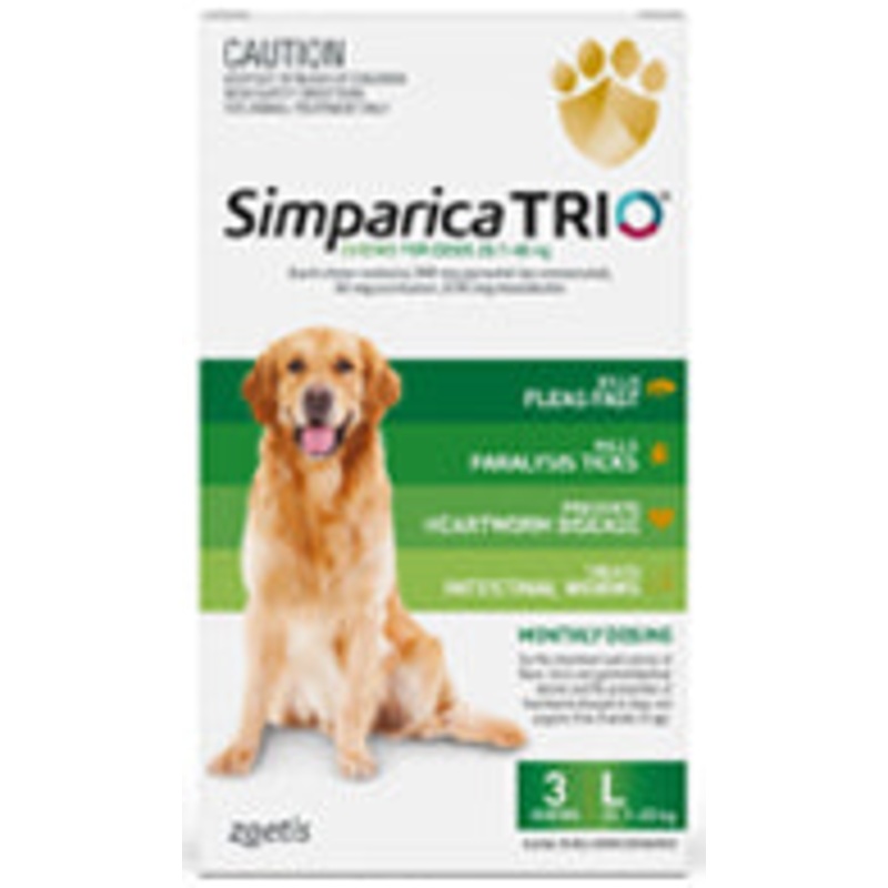 Simparica Trio Chews for Large Dogs 20.1 – 40kg
