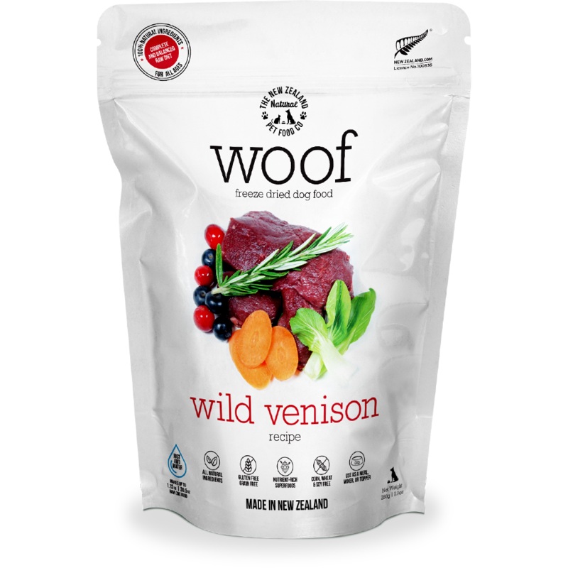 Woof Freeze-Dried Raw Wild Venison Dog Food 280g