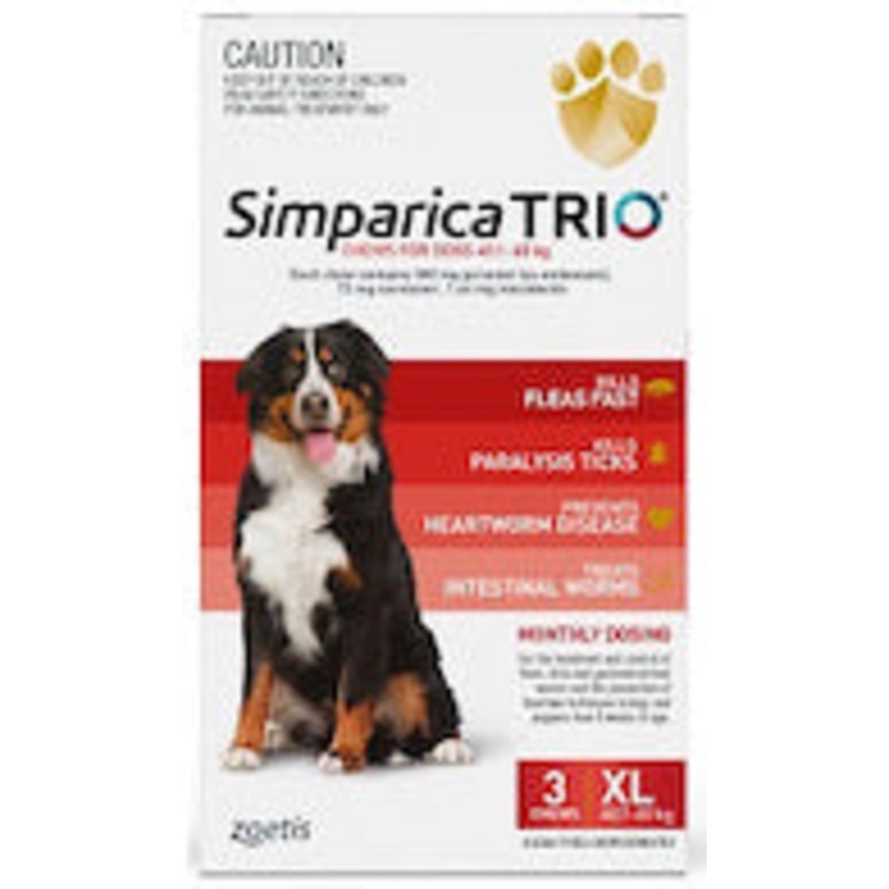 Simparica Trio Chews for Extra Large Dogs 40.1-60kg