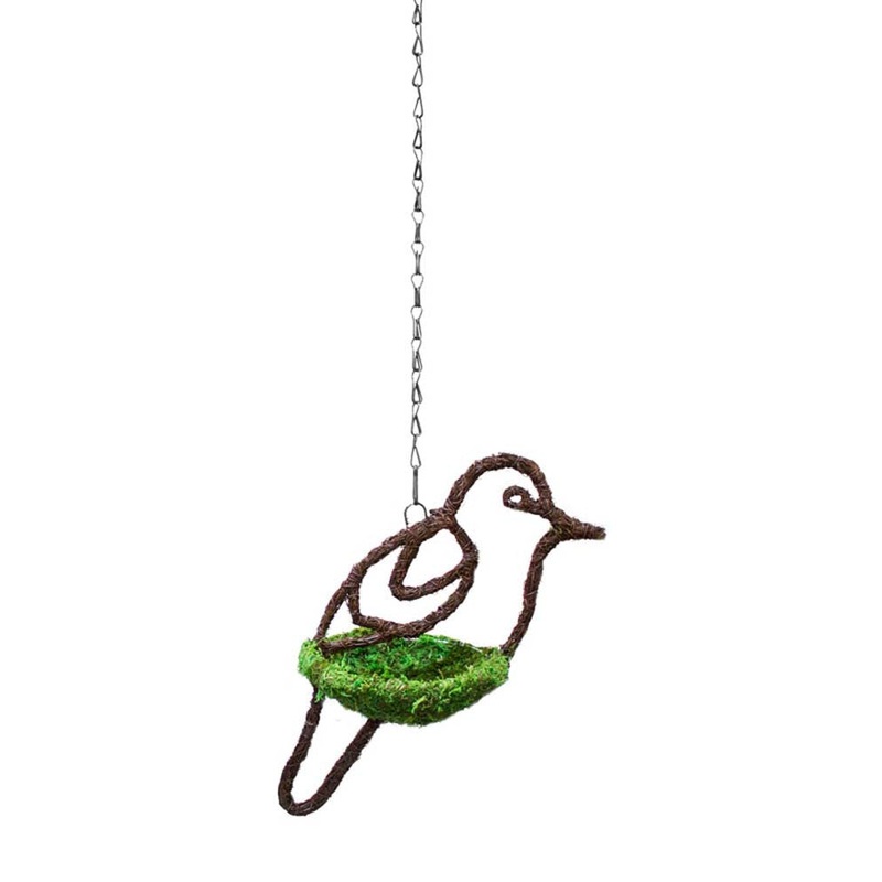 Supermoss Woven Dove Bird Feeder Vibrant Green 7 in