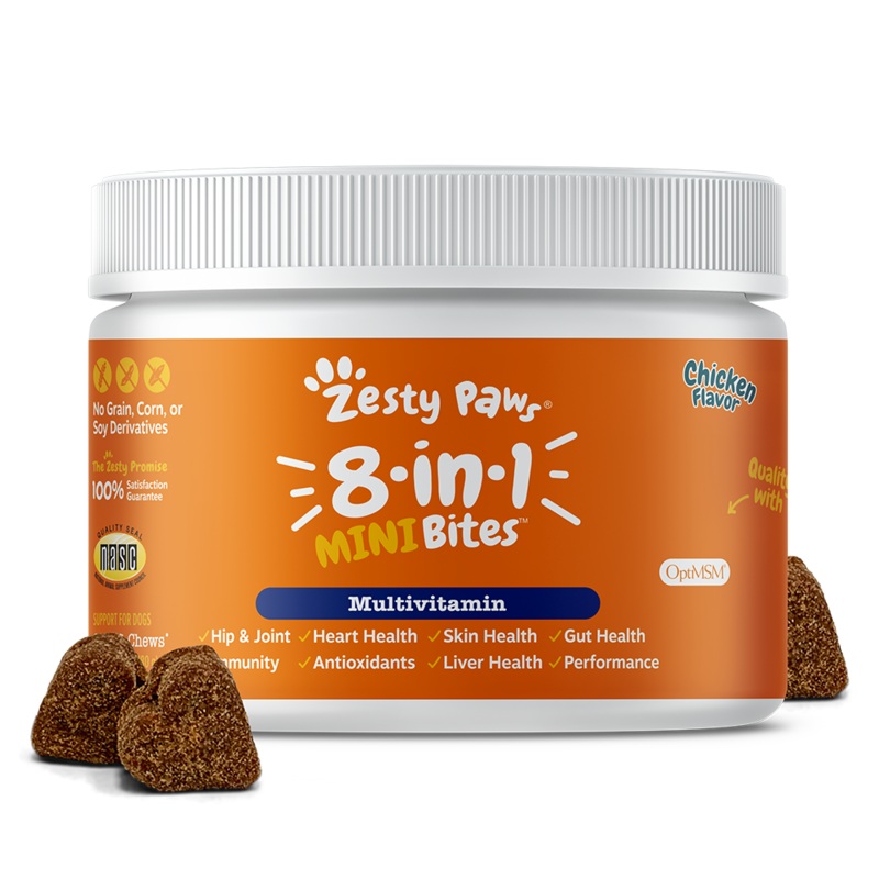 Zesty Paws Dog 8-in-1 Multifunctional Mini Bites Chicken 90soft chews