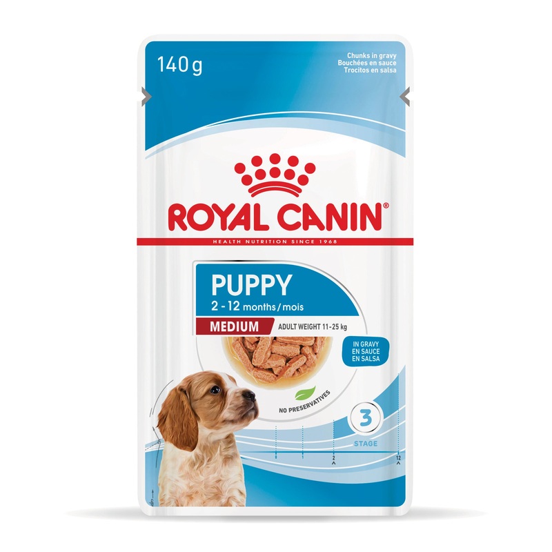 Royal Canin Medium Puppy Wet Dog Food Pouches (140 grams x 10 Pouches)