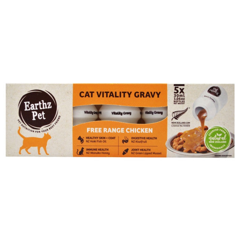 Earthz Pet Vitality Gravy for Cats (5x30ml Bottles)