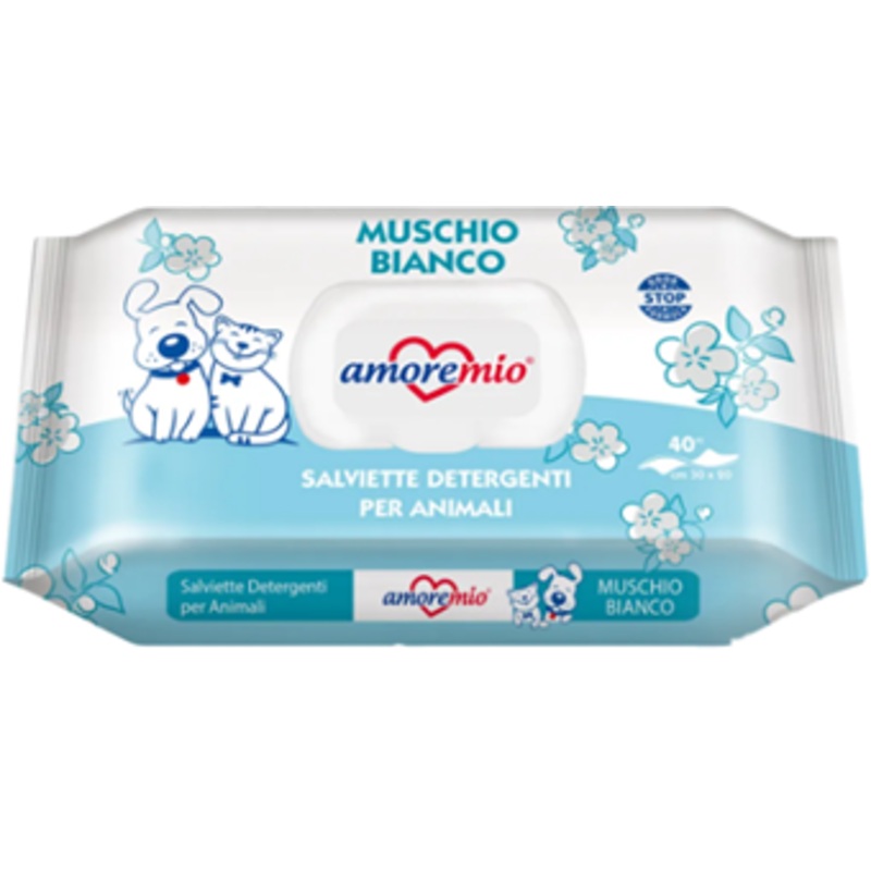 40 WET WIPES FOR DOGS MUSCHIO BIANCO  30x20cm