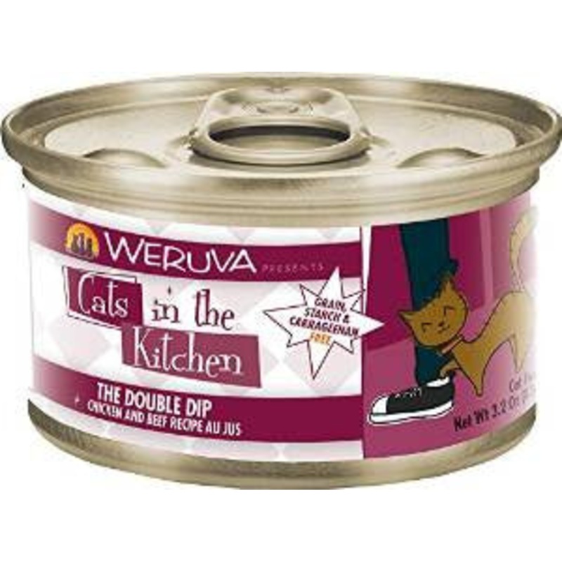 Weruva Chicken & Beef Recipe Au Jus Cans The Double Dip Cat 24/3.2oz. {L-x} 784089