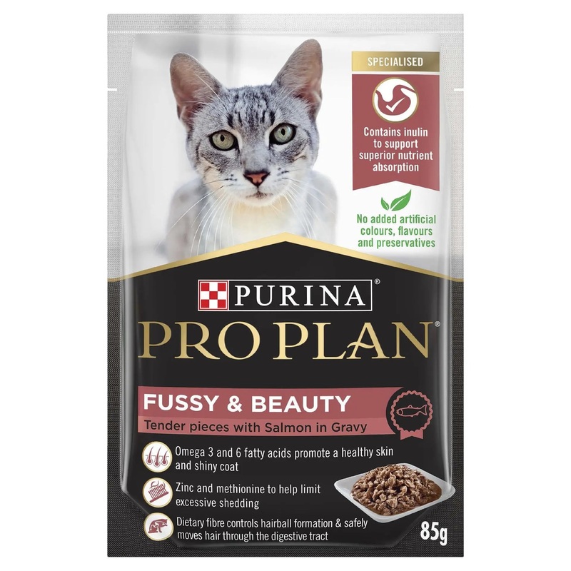 Pro Plan Fussy & Beauty Salmon Wet Cat Food 12 x 85g