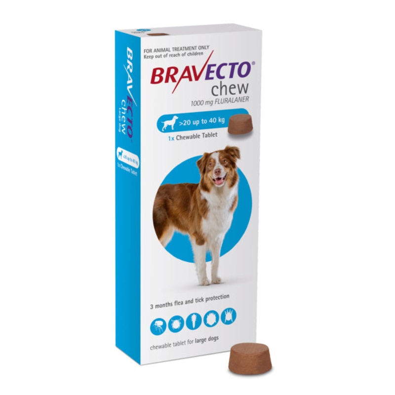 Bravecto Chew for Large Dogs 20-40kg – Flea & Tick Defense