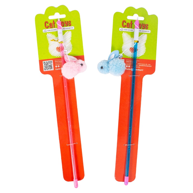 Farm Company Cat fishing pole with rabbit plush toy – 30 cm –