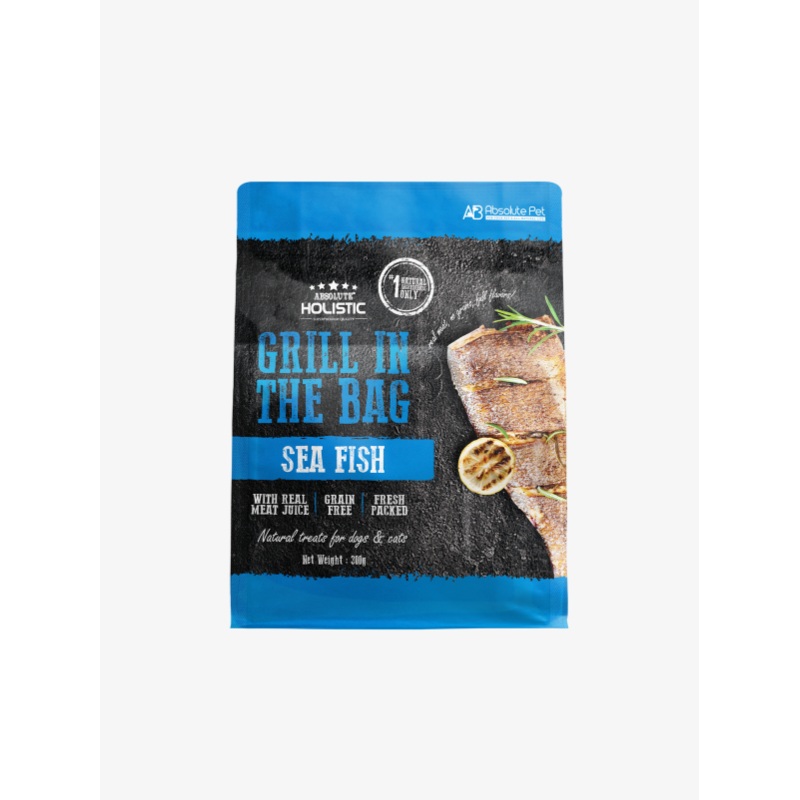 Absolute Holistic Grill In The Bag Natural Dog & Cat Treats  Sea Fish 300g