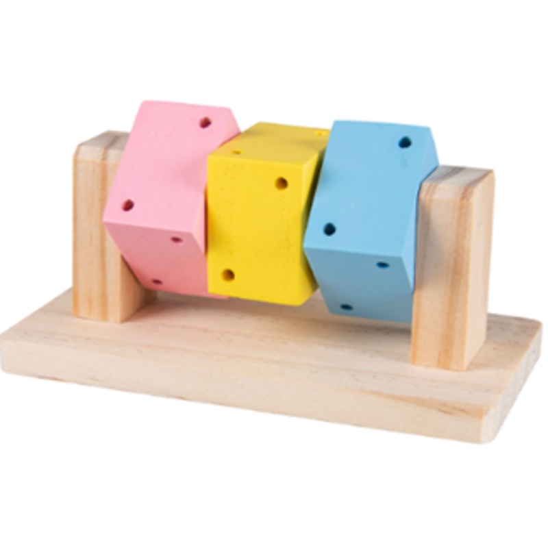 WOODEN SPINNING CUBES MULTICOLOUR