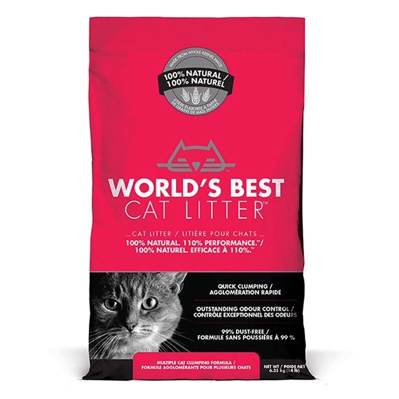 World’s Best Cat Litter Multiple Cat Clumping Formula Non-Scented Red 14lb