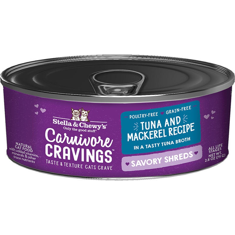 Stella & Chewy’s Cat Carnivore Cravings Shred Tuna & Mackerel 2.8oz