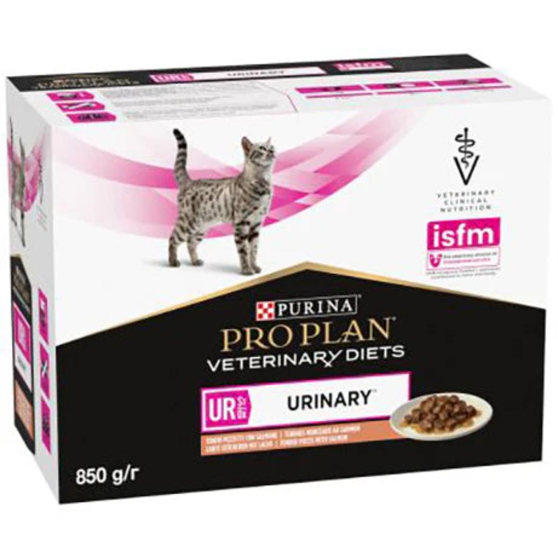 Pro Plan Veterinary Diet Feline (UR) ST/OX Urinary Wet Formula – SALMON (10x85g Pouches)