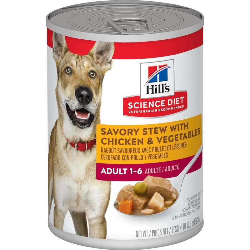 Hill’s Science Diet Adult Savory Stew with Chicken & Vegetables Wet Dog Food 363g x 12 cans (TRAY)