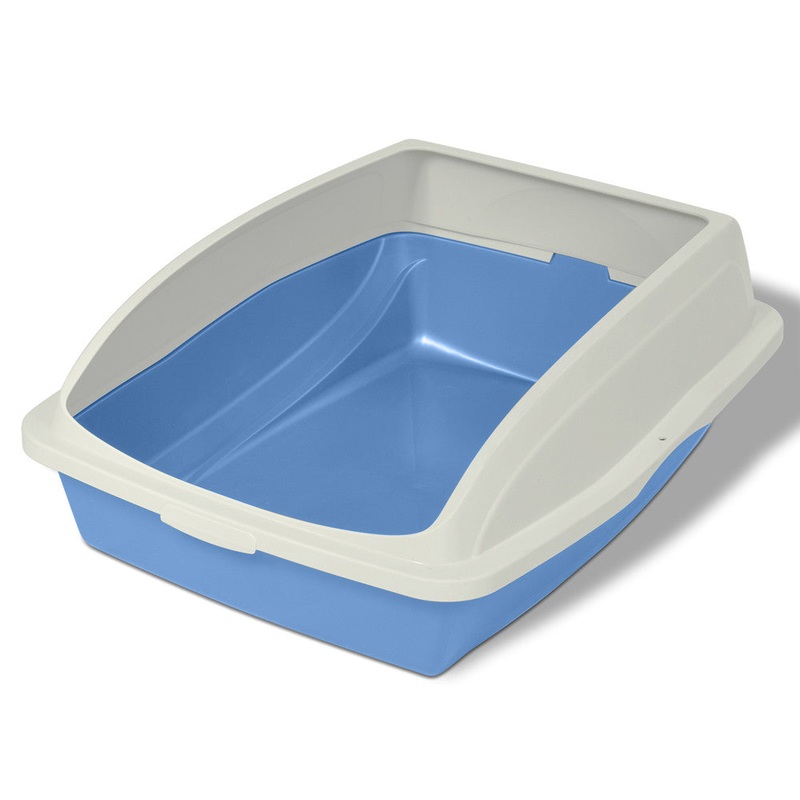 Van Ness Plastics Framed Cat Litter Pan White/Blue LG