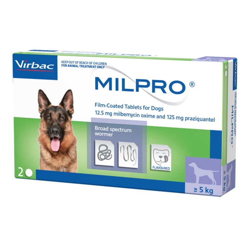 Milpro Worming Tablet Large Dog – Over 5kg (2 pack)