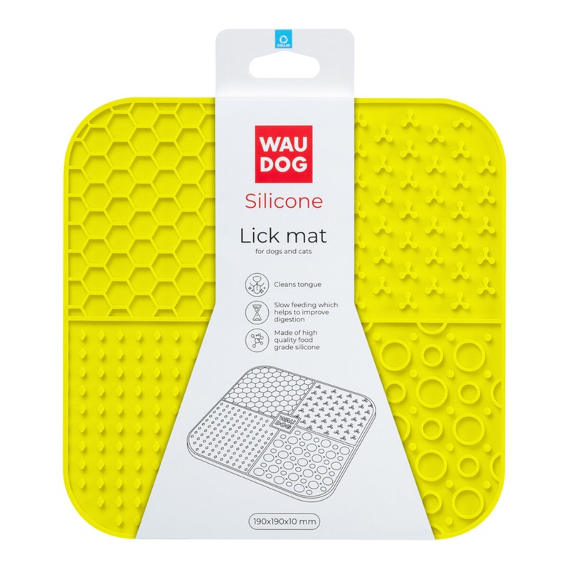 WAUDOG SILICONE LICK MAT|YELLOW|PINK