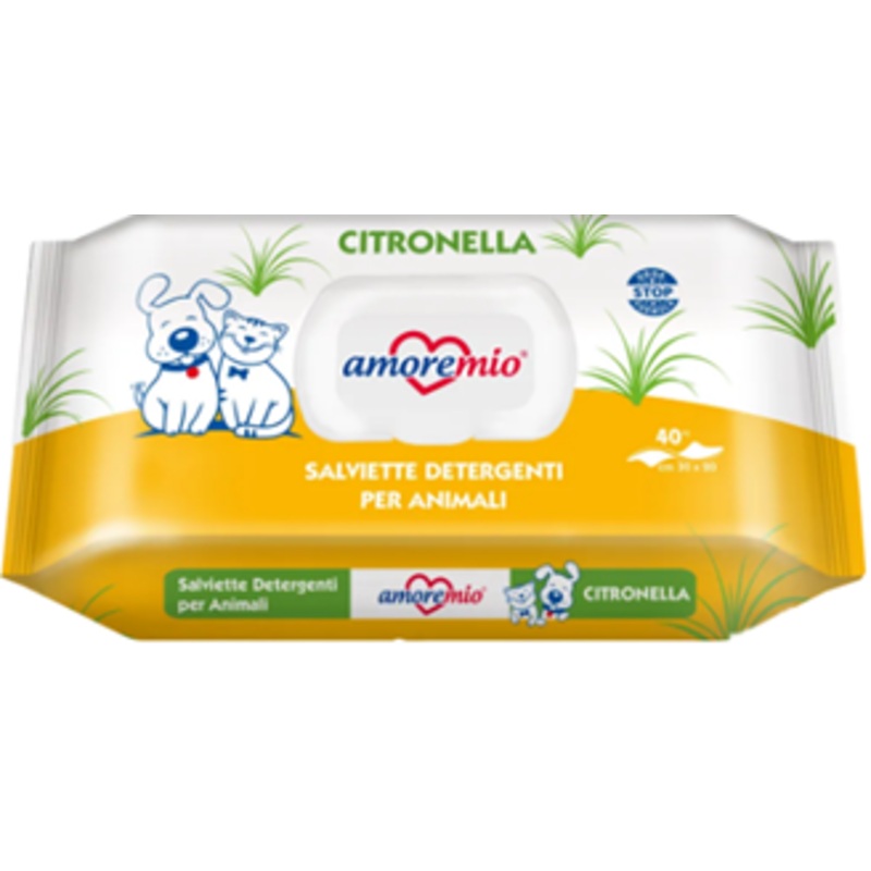 40 WET WIPES FOR DOGS CITRONELLA 30x20cm