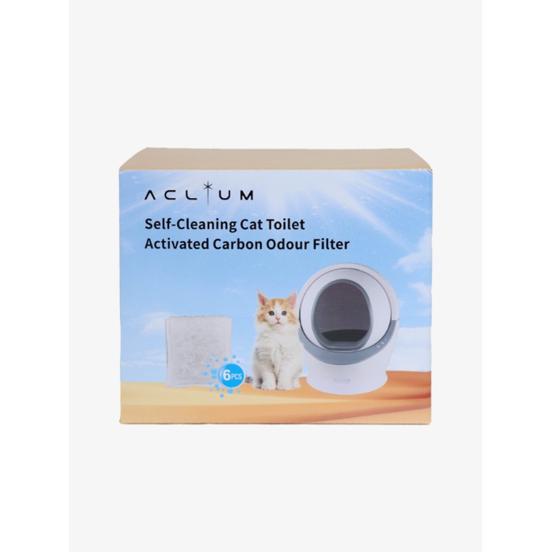 Aclium Activated Carbon Odor Filter for Self-Cleaning Cat Toilet CTR-01B (6 pieces)
