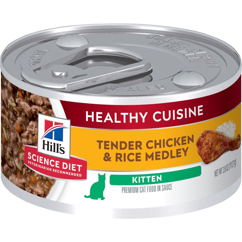Hill’s Science Diet Kitten Healthy Cuisine Chicken & Rice Medley Canned Wet Cat Food (79 grams x 24 Cans)