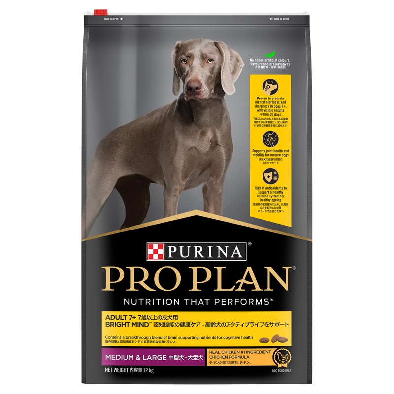 PRO PLAN Adult 7+ Bright Mind Chicken Dry Dog Food 12kg