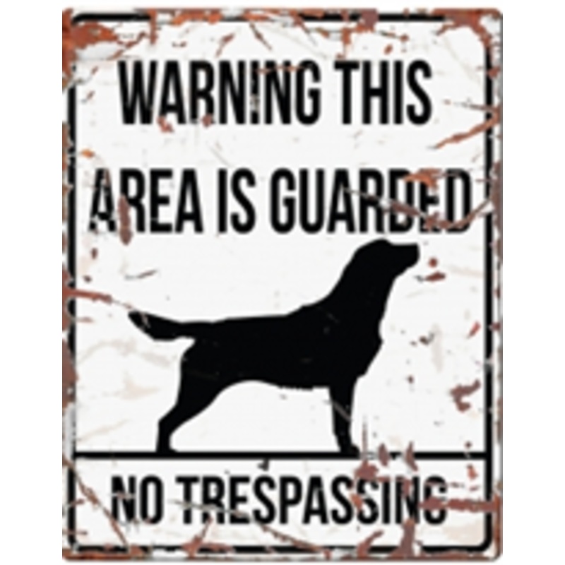 WARNING SIGN SQUARE  RETRIEVER GB WHITE