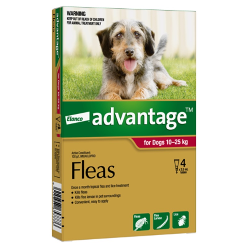 Advantage Dog Large Dog 10-25kg – Flea Treatment 4-pack