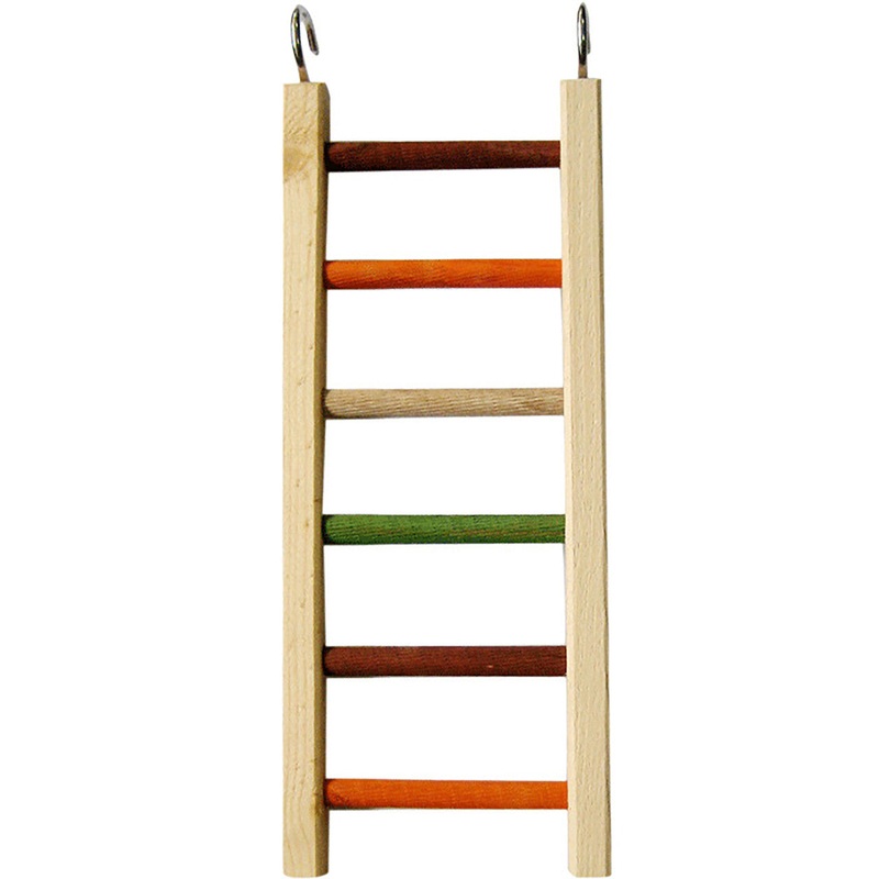 A & E Cages Happy Beaks Wooden Hanging Ladder Bird Toy MD 15in