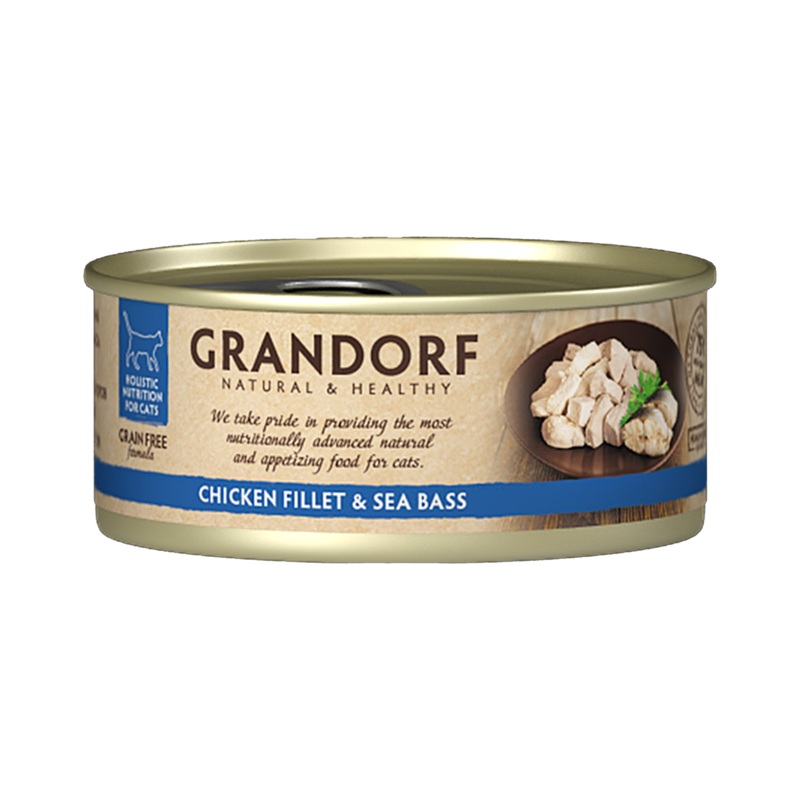 Grandorf Chicken Breast & Seabass – 70g Pack of 6 –