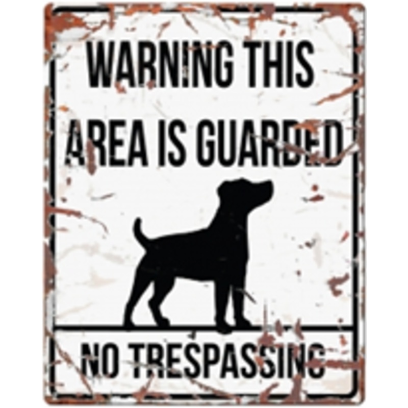 WARNING SIGN SQUARE  JACK RASSEL WHITE