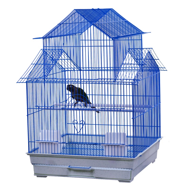 A & E Cages House Top Bird Cage in Retail Box Blue 18 Inches X 18 Inches