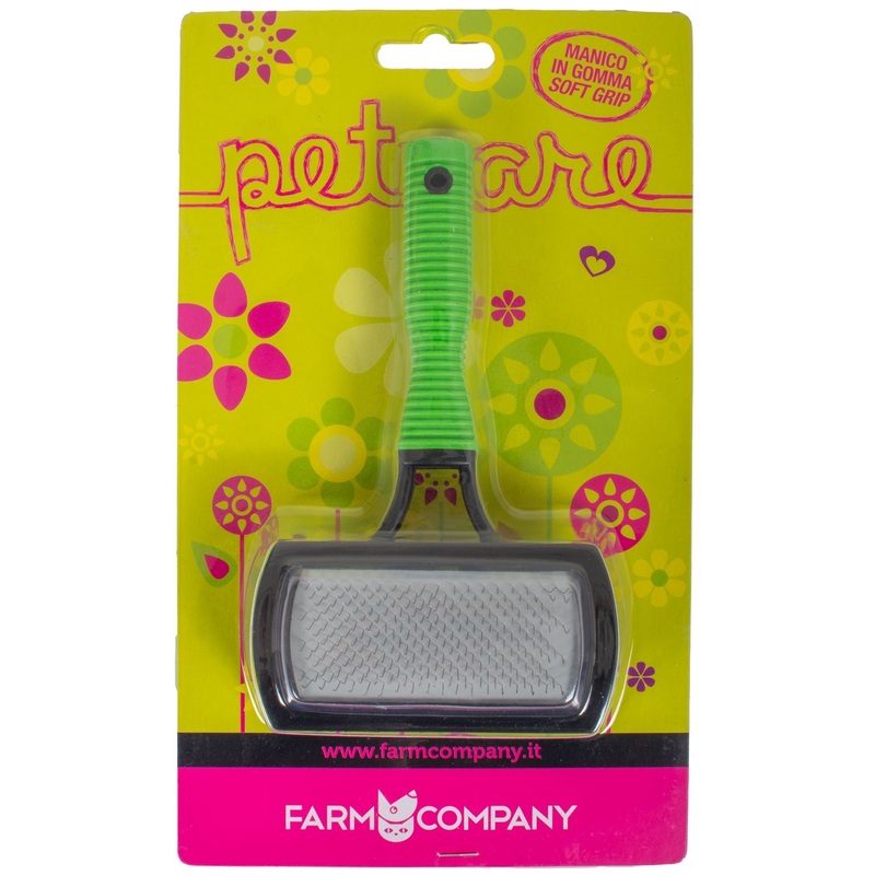 Farm Company Double sided slicker brush/nylon bristle with rubber soft grip –