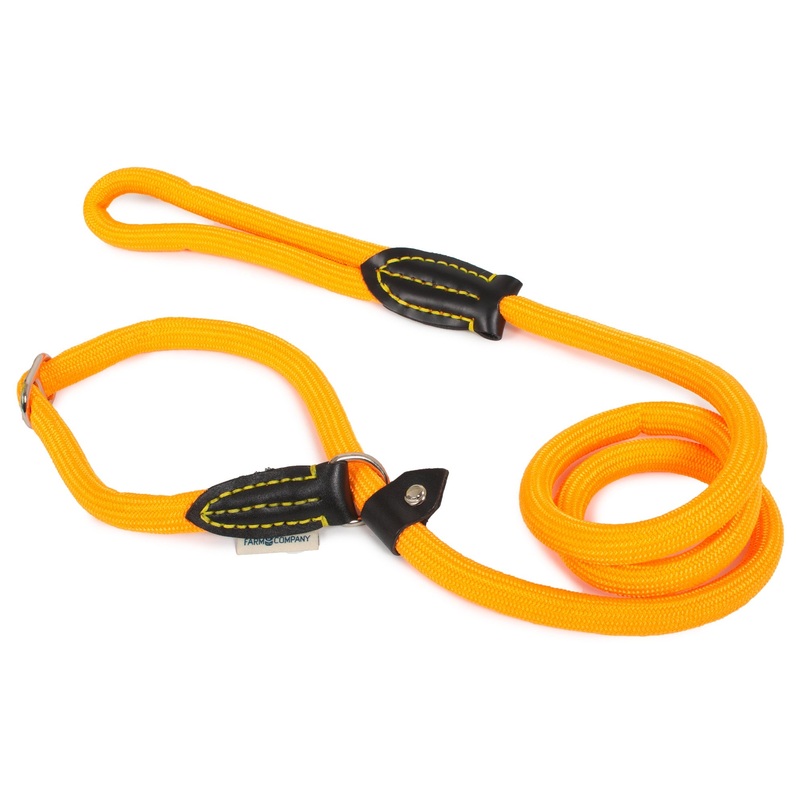 Farm Company Nylon rope choke leash Fluo Orange – 7mm x 150cm –